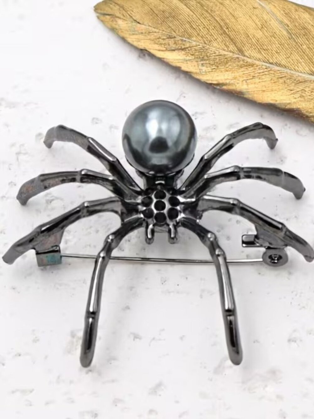 Fashionable Gothic Punk Halloween Spooky Horror Spider Brooch